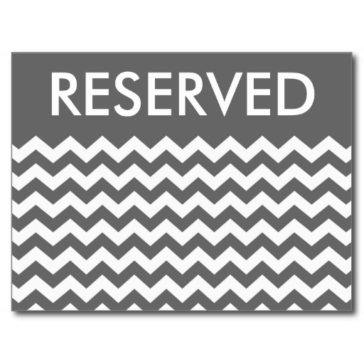 Table RESERVED Sign Modern Polka Dot Pattern Post Card from Zazzle.