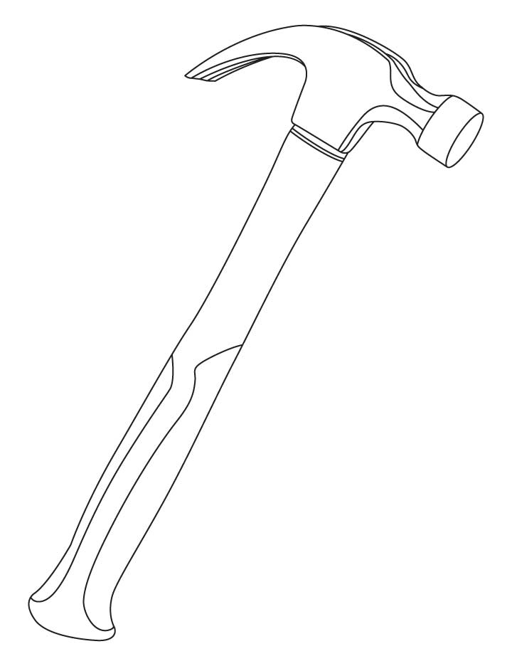 hammer and saw Colouring Pages