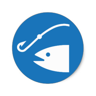 Fishing Icon Stickers | Zazzle