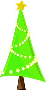 Free Christmas Tree Clip Art Image - Christmas Tree with Garland ...