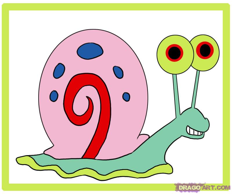 How to Draw Gary the Snail from SpongeBob Squarepants, Step by ...