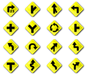 Road Signs (Yellow) - 16 Free Icons, Icon Search Engine