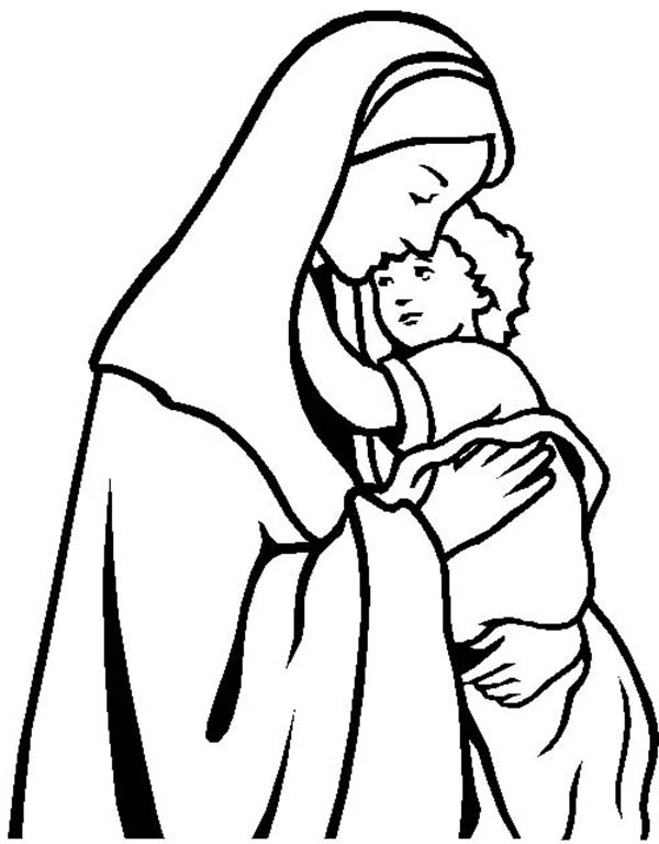 awesome drawing the nativity of baby jesus coloring page. mary ...