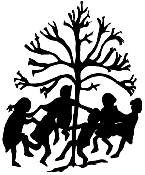 Children Holding Hands and Dancing Around Tree
