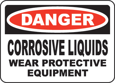 Danger Corrosive Liquids Sign by SafetySign.com - G4807