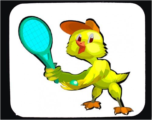 Mouse Pad with chick, tennis, cartoon, bird, animal, player | Desk ...