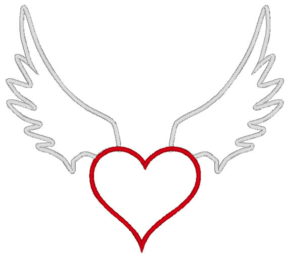 Winged heart rock banner Heart with wings machine by artapli