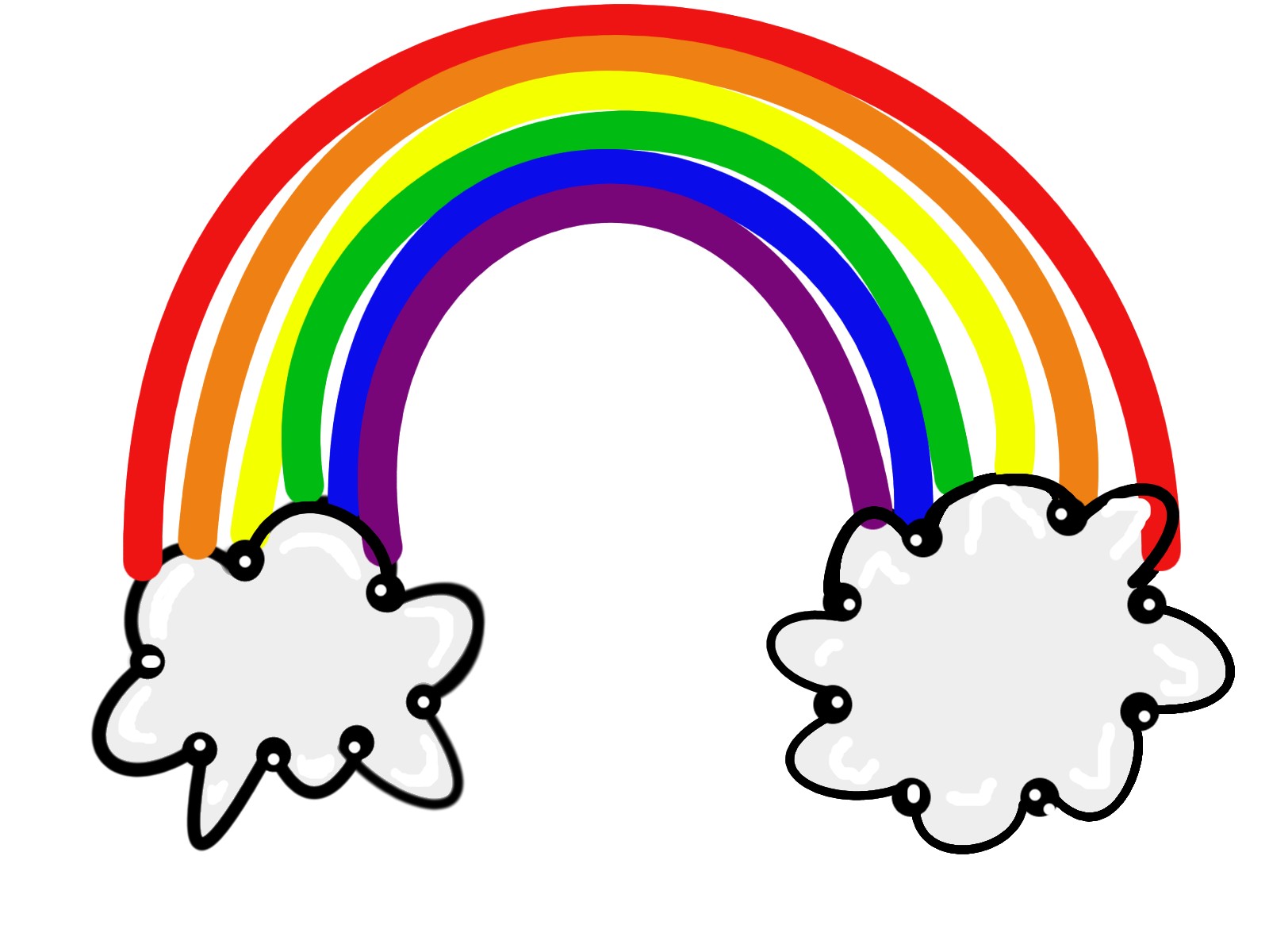 Rainbow black and white rainbow clip art black and white free ...