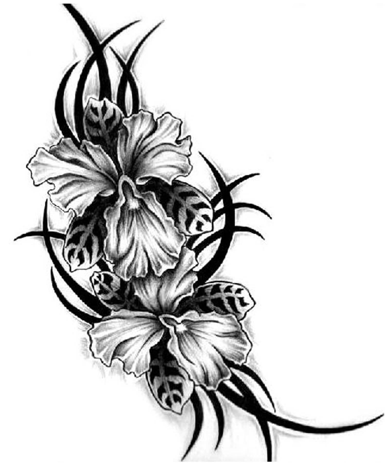 Black And White Flower Tattoo Designs Clipart Best