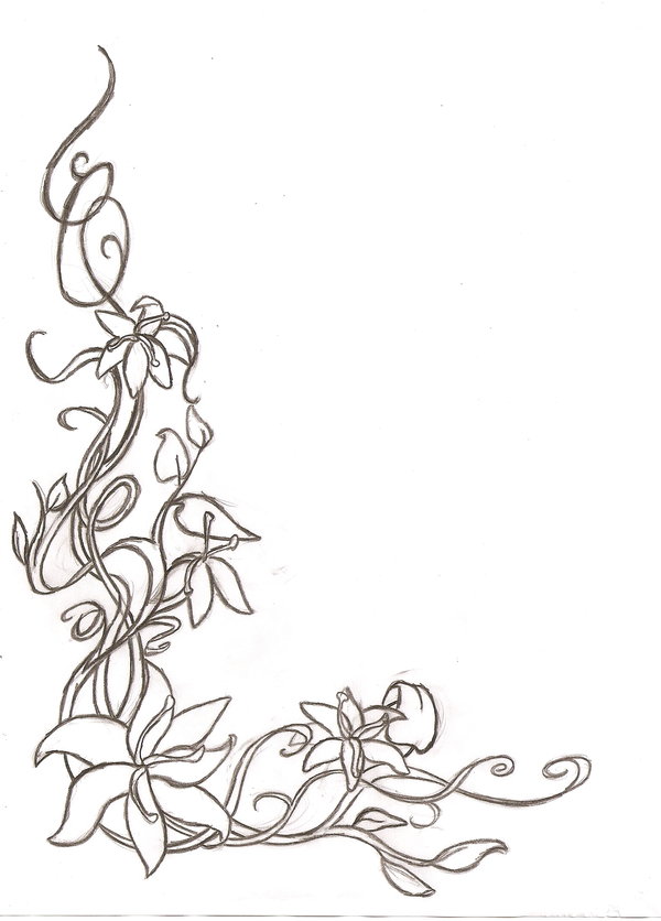 DeviantArt: More Like Floral Corner-Border - Sketch by Shaunery