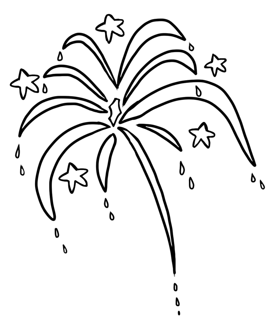 Fireworks Line Art Clipart - Free to use Clip Art Resource