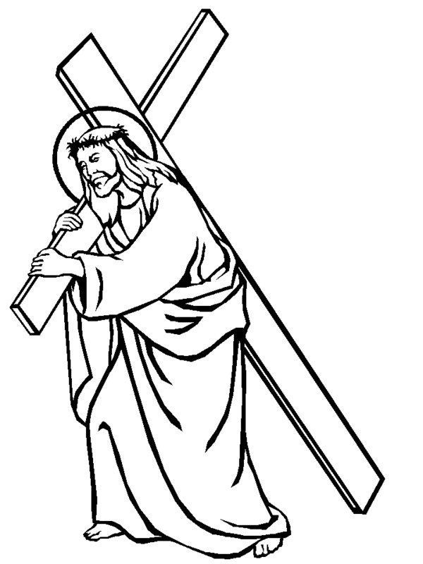 Jesus Carries The Cross Coloring Pages Picture 8