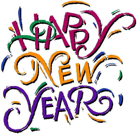 Happy New Year Banner Clip Art - Coloring Page For Kids