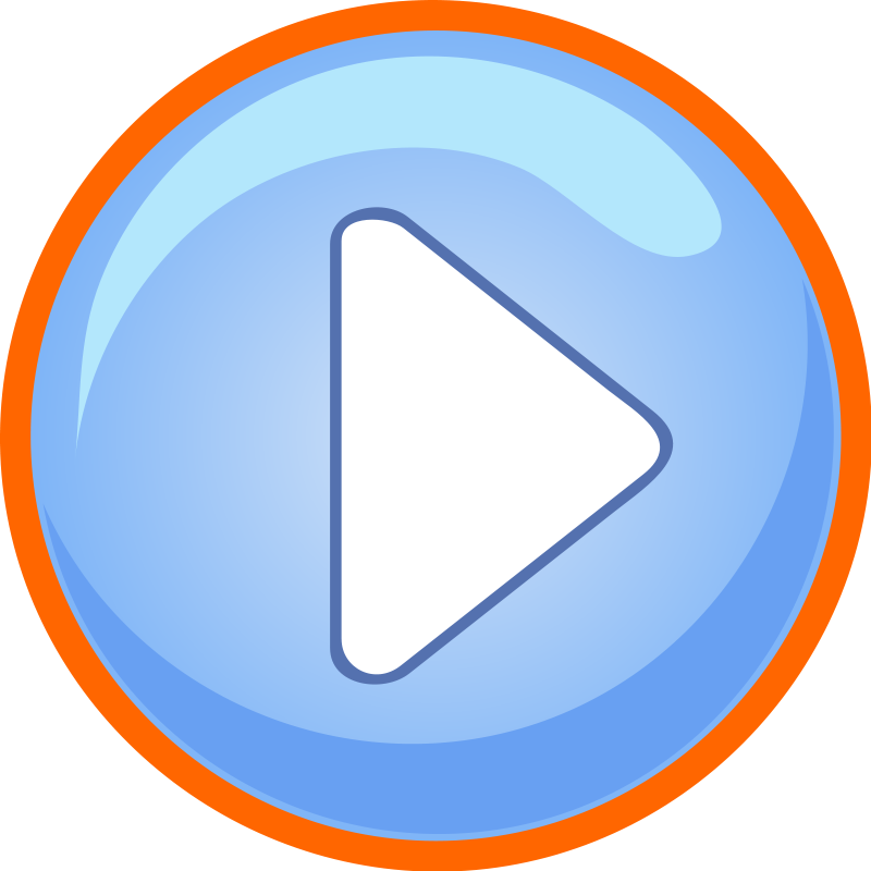 Clipart - Blue Play Button With Focus