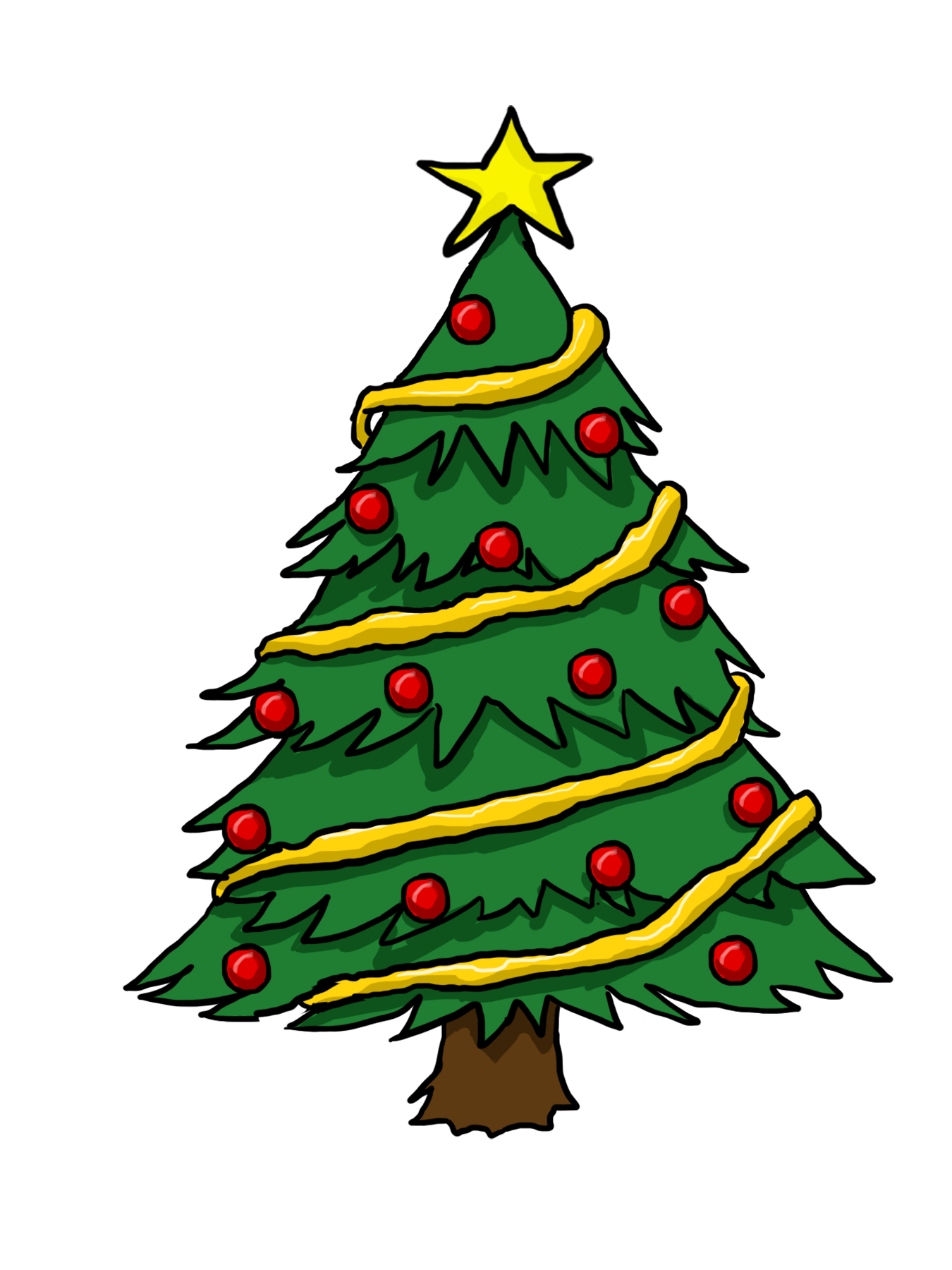 Free cartoon christmas tree clipart