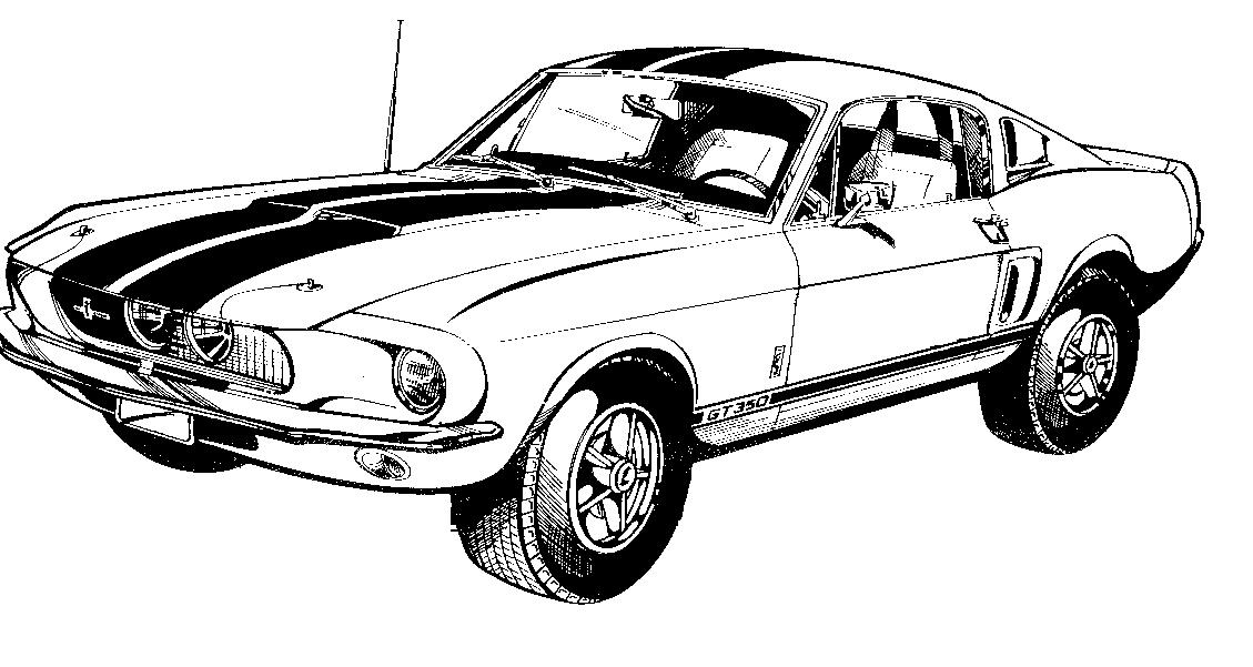 Mustang clipart black and white