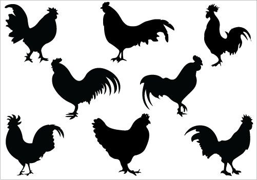 Clipart rooster silhouette