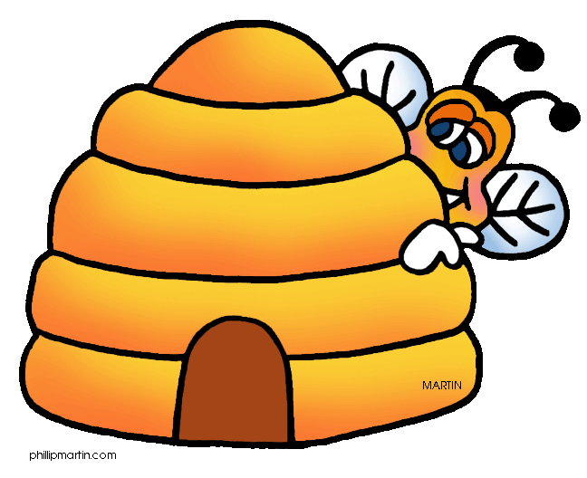 Bee hives clipart