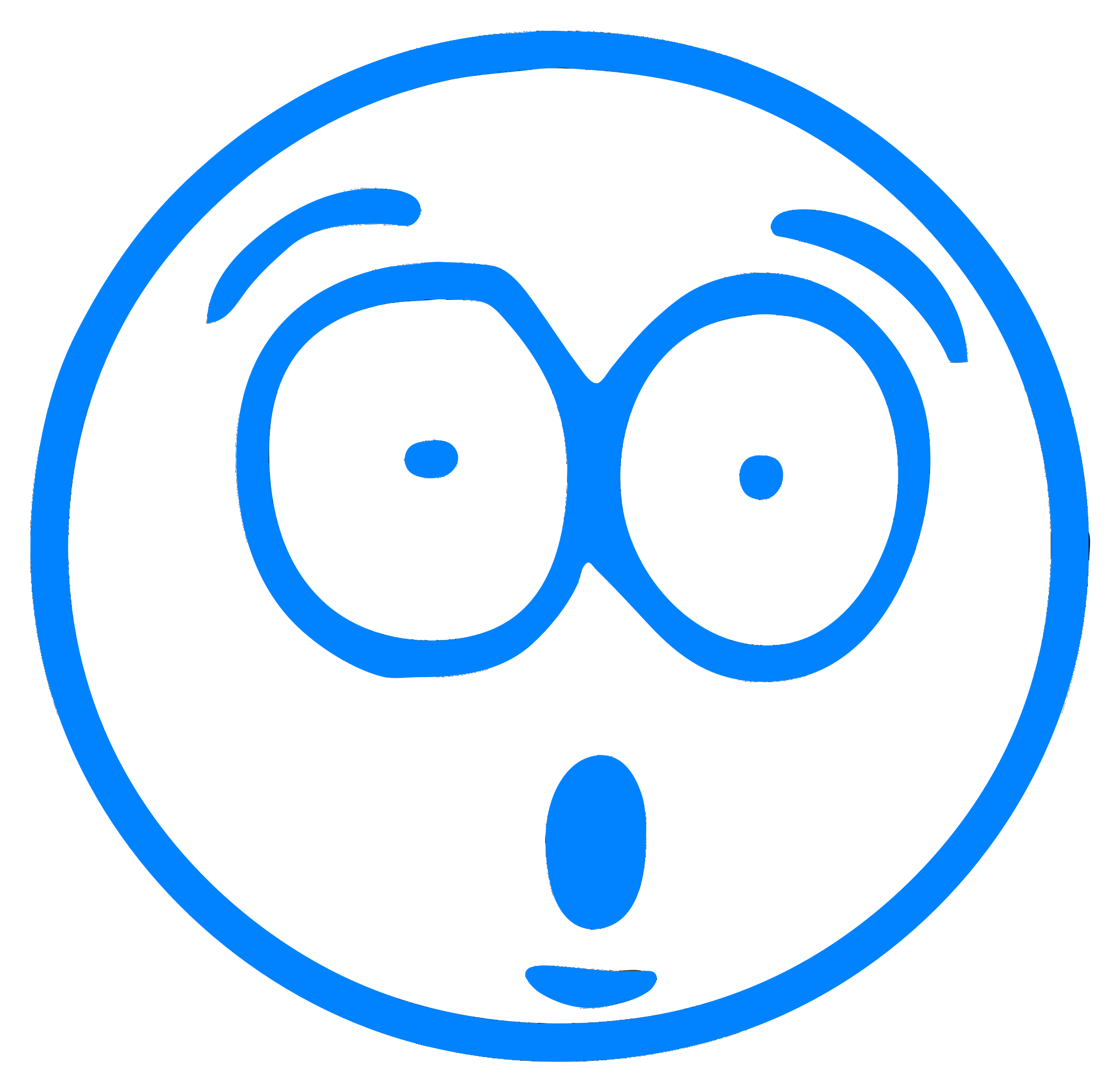 Clipart - Blue surprised cartoon smiley