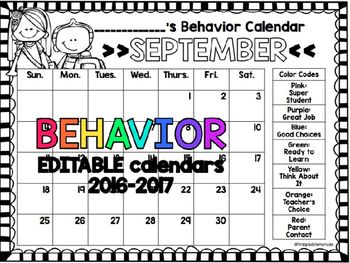Behavior Calendar | Clip Charts ...