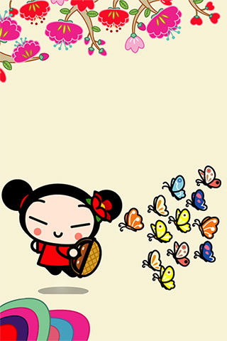 Wallpaper of Pucca with Butterflies for