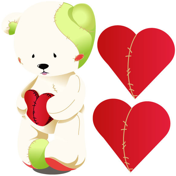 Cute Teddy Bear with Hearts Wall Stickers - Totally Movable - BUY NOW!