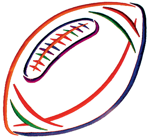 Outline of a football clipart