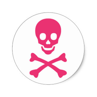 Pink Skull And Crossbone Stickers | Zazzle