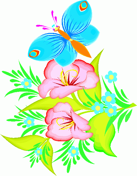 Flower with butterfly clipart