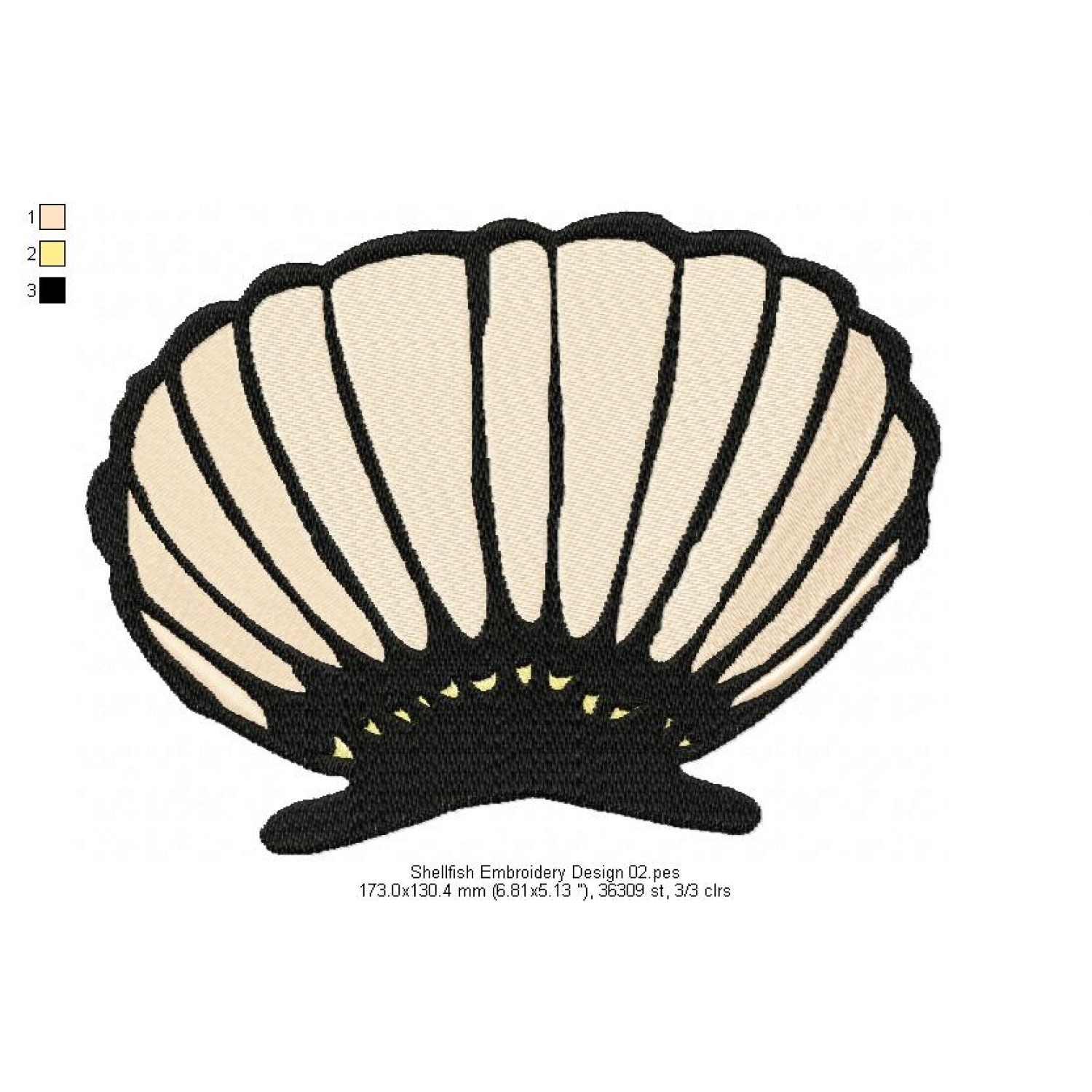 Shellfish Embroidery Design 02