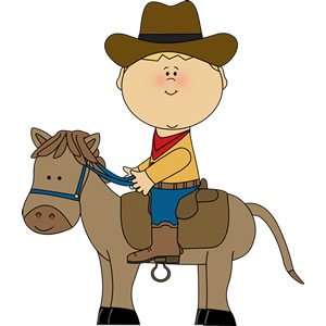 Clipart boy riding on horse