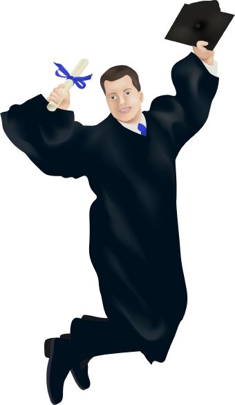 Cap and gown diploma clipart