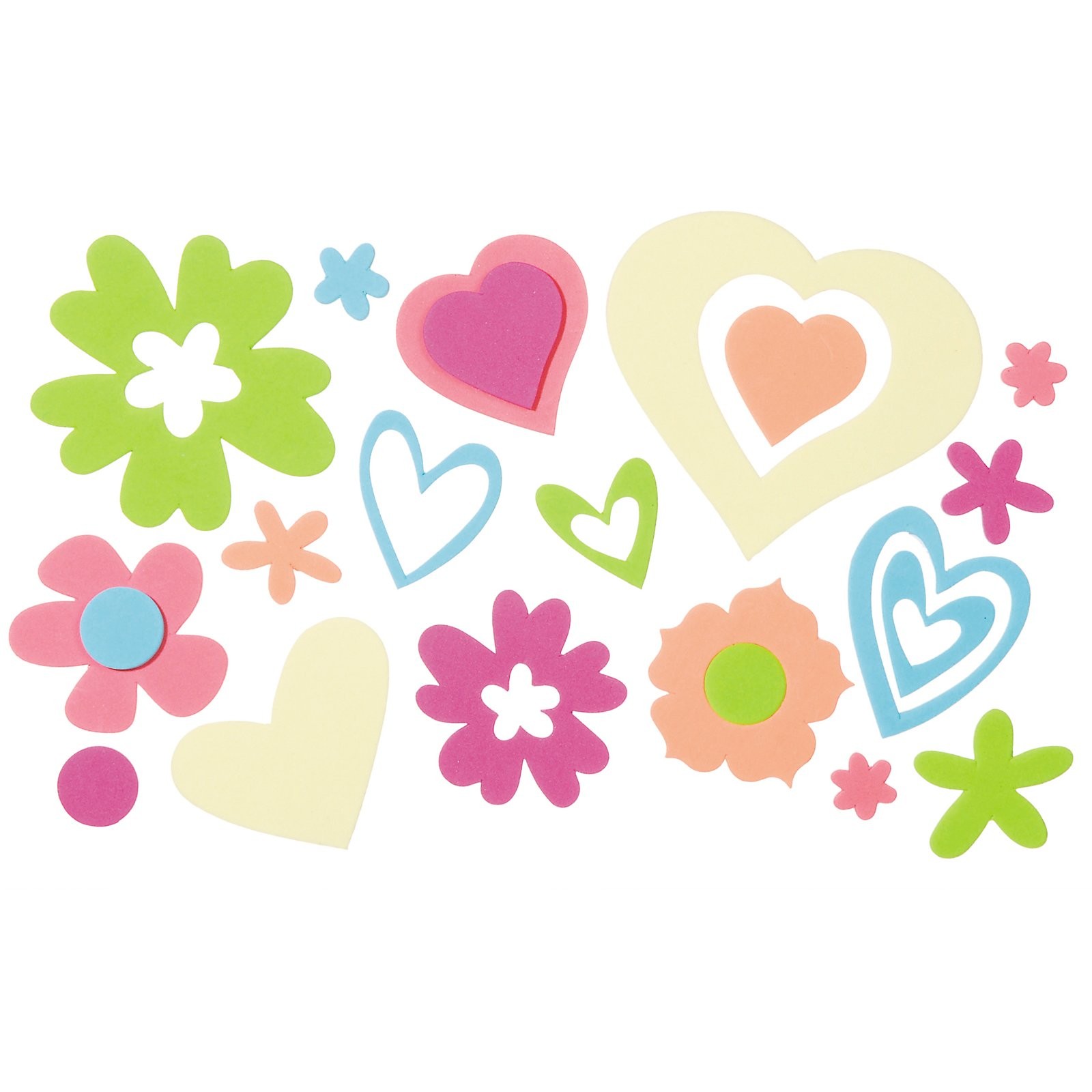 Foam Stickers - Hearts and Flowers