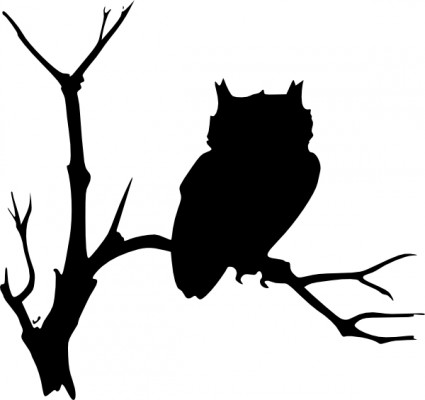 Owl silhouette tree clipart