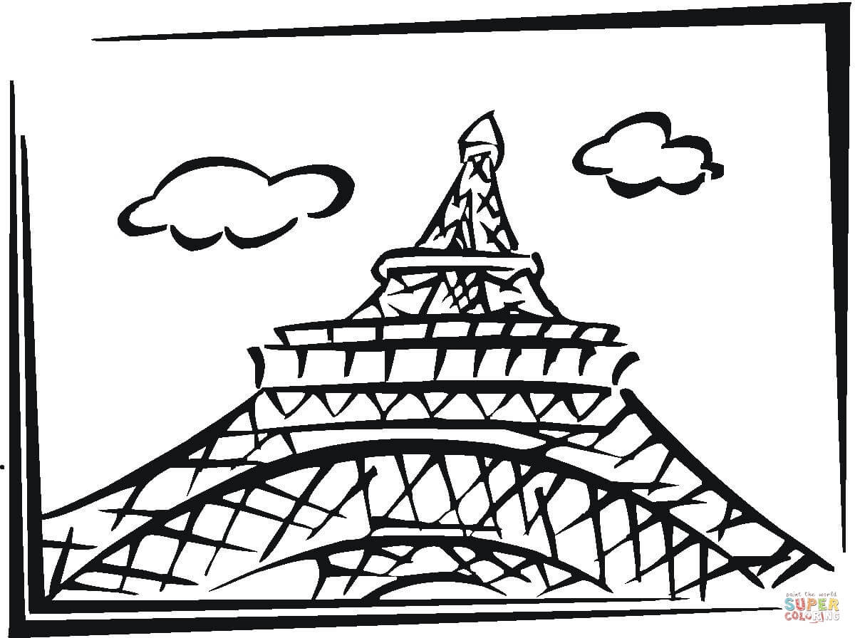 Eiffel Tower In Paris coloring page | Free Printable Coloring Pages