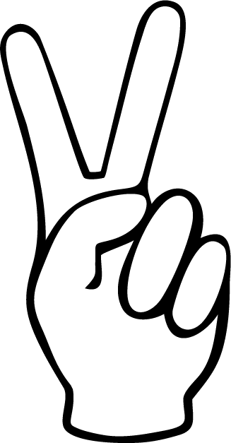 Hand Peace Sign Clipart