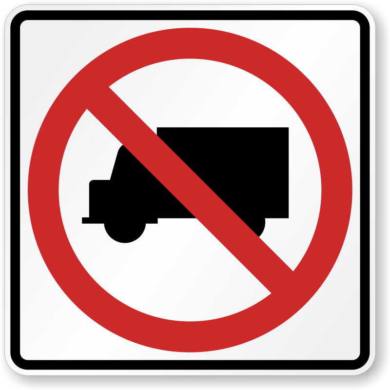 No Truck Trailers Signs