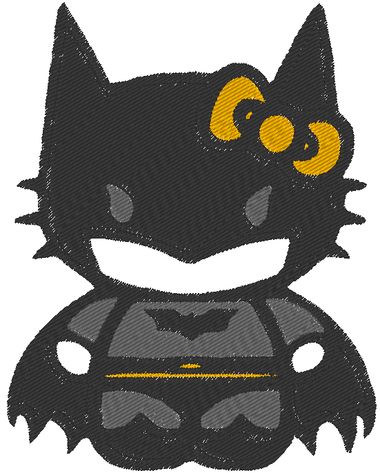 Hello Kitty as Batman (batcat) T-Shirt Embroidery by Embellish ...