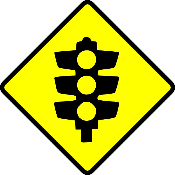 Caution Traffic Lights clip art Free Vector