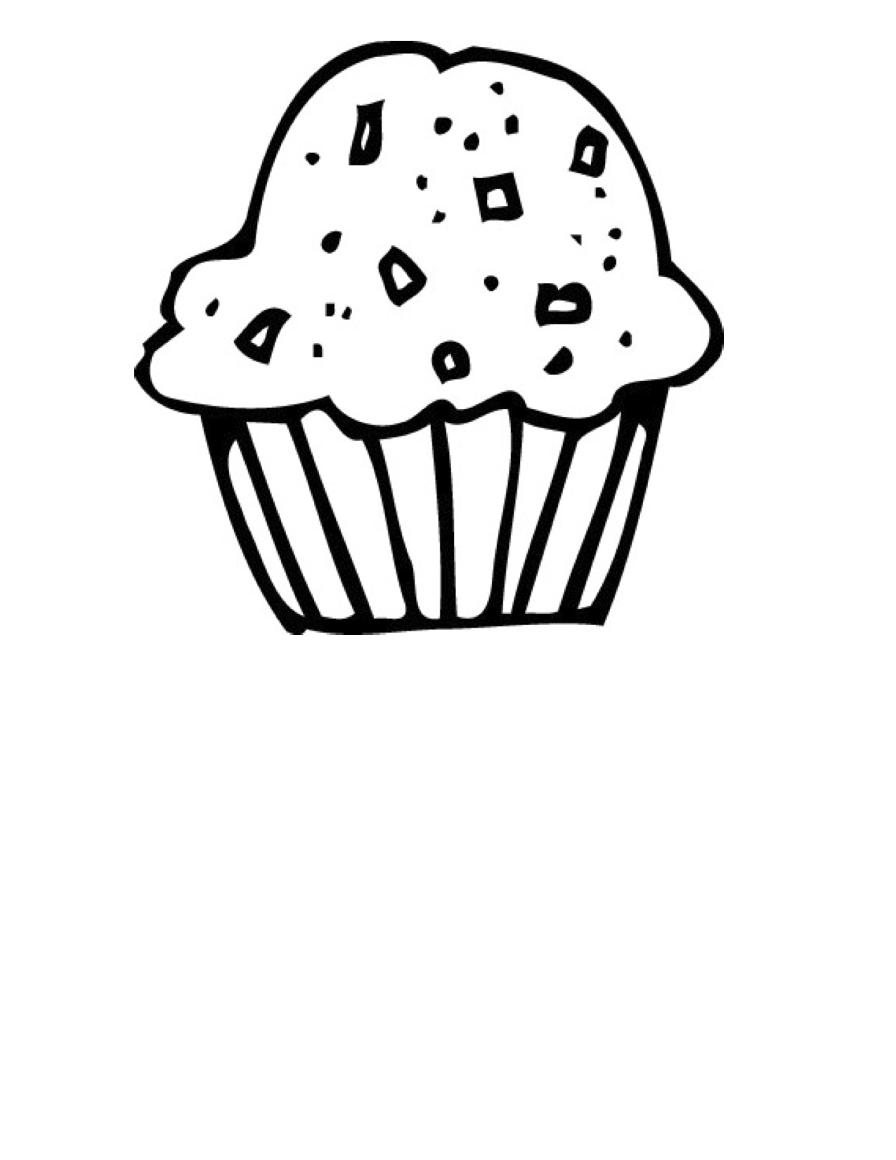 cupcake clipart black and white outline clip