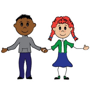 Boy And Girl Clipart Image - Cartoon stick figure boy and girl ...