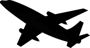 Airplane Clipart Image - Commercial Airliner or Airplane Silhouette