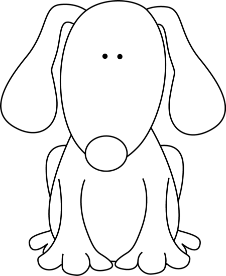 Dog outline clipart black and white