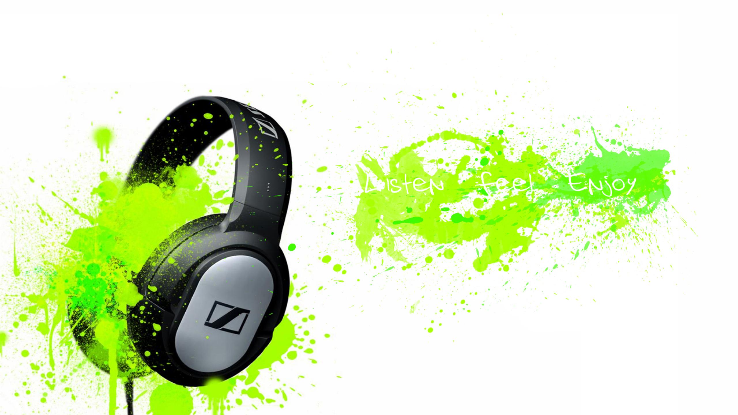 headphones music splash paint #9bxr