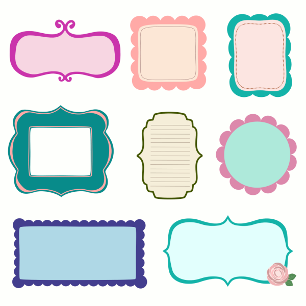 Vector various labels clipart - ClipartFox