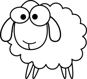 Sheep clipart black and white cute