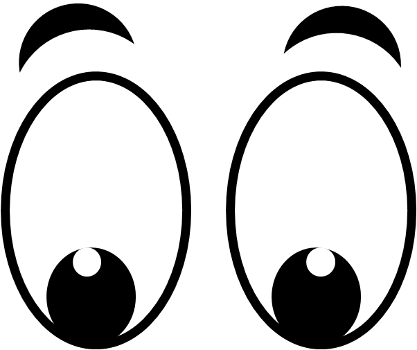Looking eyes clipart black and white