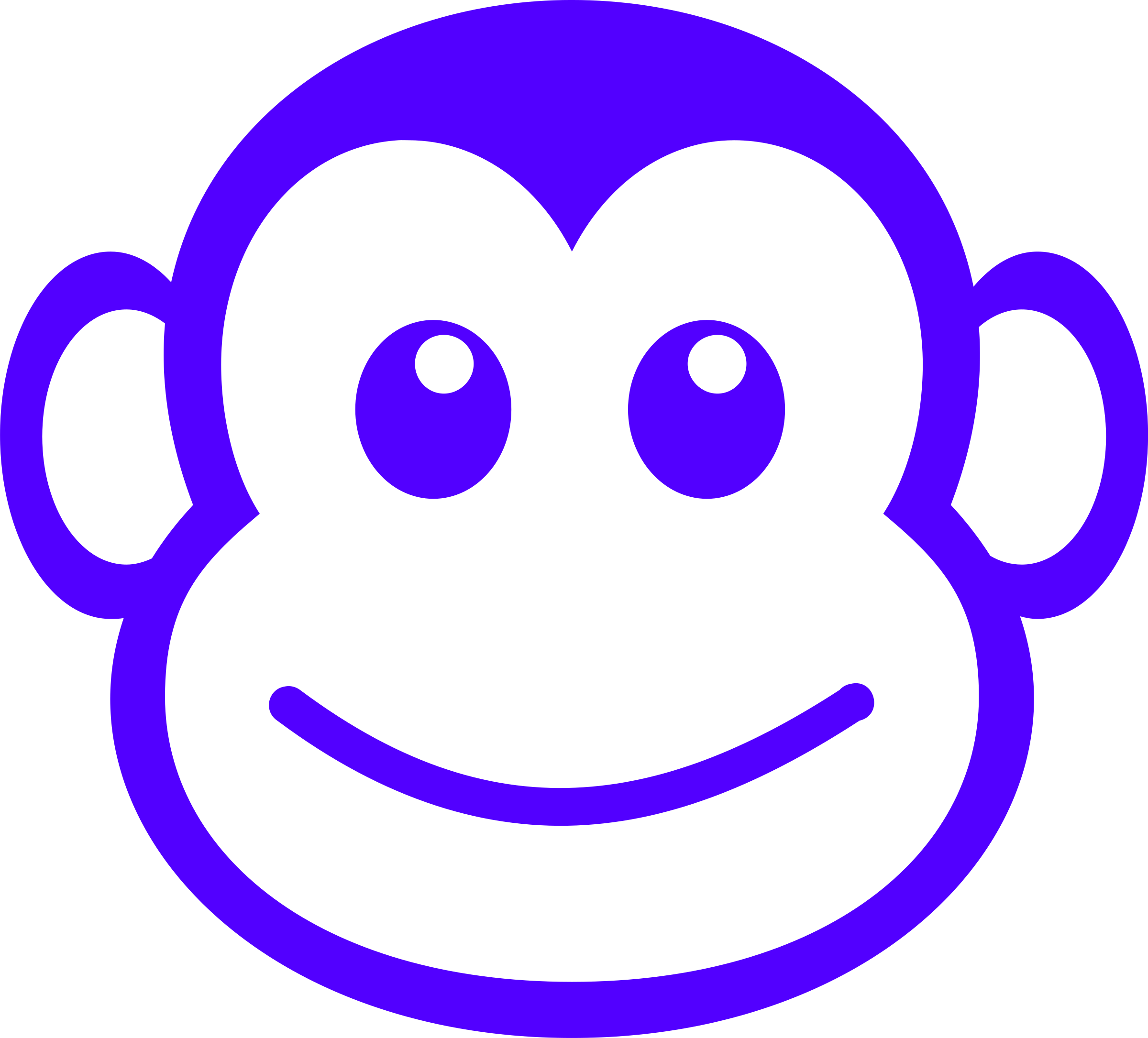 Clipart - funny monkey face simple path