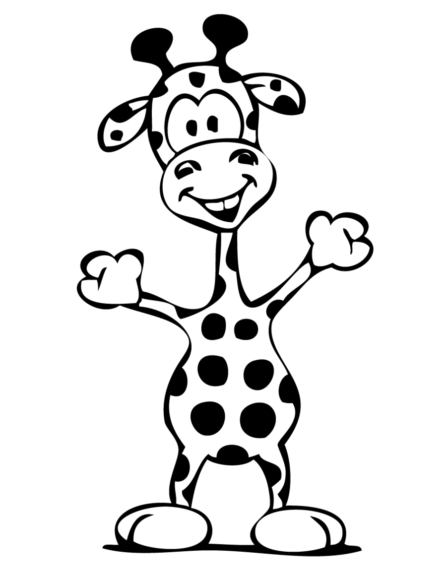 Happy Giraffe Coloring Page Free Printable Pages Clipart - Free to ...