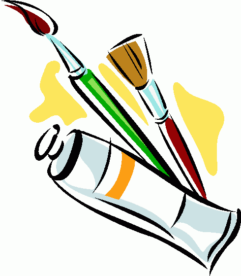 Paintbrush and paint clipart